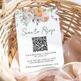 Delicate Lente Bloem Bruiloft QR Code RSVP Kaartje