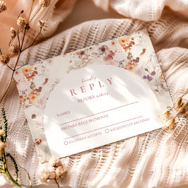 Delicate Lente Bloemen Afstuderen RSVP Kaartje