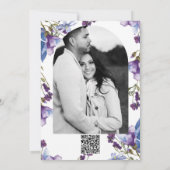 Delicate Lente Bloemen Paarse Bruiloft Feest Kaart (Achterkant)
