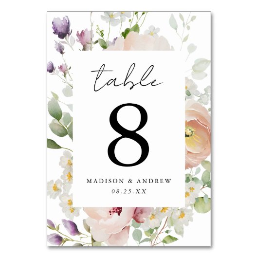 Delicate lente bloemenbruiloft kaart (Achterkant)