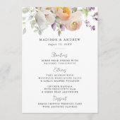 Delicate lente bloemenbruiloft menu (Voorkant)