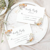 Delicate lente bloemenbruiloft RSVP kaartje