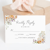 Delicate lente bloemenbruiloft RSVP kaartje