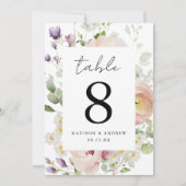 Delicate lente bloemenbruiloft tafel nummer (Achterkant)