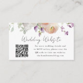 Delicate lente bloemenbruiloft website QR-code Informatiekaartje (Voorkant)