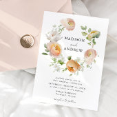 Delicate lente bloemenkrans bruiloft kaart