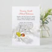 Delicate lente madeliefje bruiloft uitnodiging (Staand voorkant)