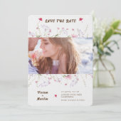 Delicate Lente Wilde Bloem Bruiloft Save The Date Kaart (Staand voorkant)