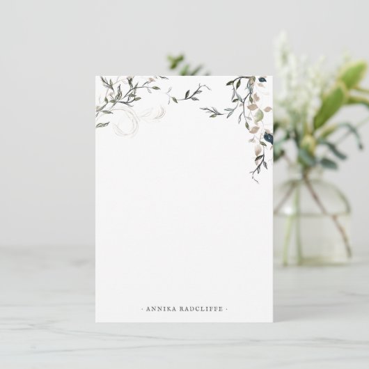 Delicate lentegroen | Gepersonaliseerd briefpapier Informatiekaartje (Staand voorkant)