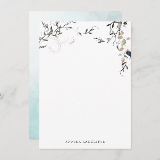 Delicate lentegroen | Gepersonaliseerd briefpapier Informatiekaartje (Voorkant / Achterkant)