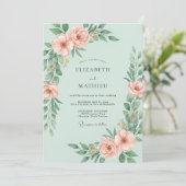 Delicate Lentewedding in Mint Kaart (Staand voorkant)