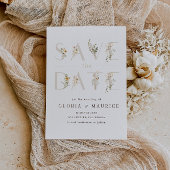 delicate letters van de bloem Sparen de Datum Save The Date