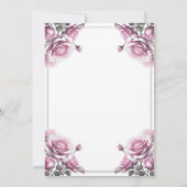 Delicate Licht Roze Rozen Shabby Shower Kaart (Achterkant)