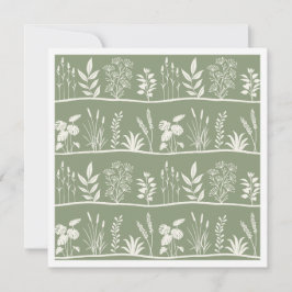 Delicate lichtgroene minimalistische botanische si notitiekaartje