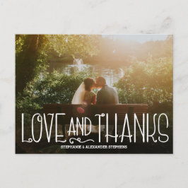 Delicate Liefde en Bedankt Bruiloft Dank u Kaart