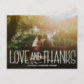 Delicate Liefde en Bedankt Bruiloft Dank u Kaart (Voorkant)