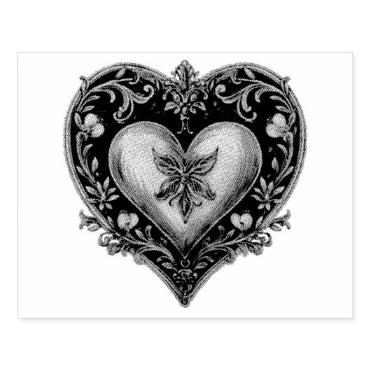 Delicate liefde: Gouache Valentijn harten Rubberstempel (Afrduk)