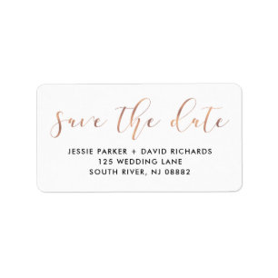 Delicate Liefde Roos Gouden Kalligrafie Save the D Etiket