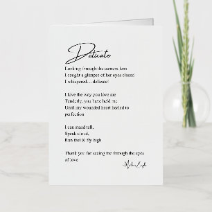 Delicate Liefdesgedicht Poëzie  Folie Wenskaart