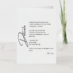 Delicate Liefdesgedicht Poëzie  Folie Wenskaart