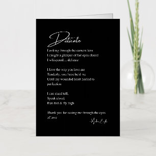 Delicate Liefdesgedicht Poëzie  Folie Wenskaart