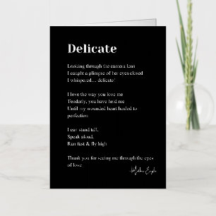 Delicate Liefdesgedicht Poëzie  Folie Wenskaart