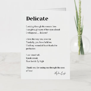 Delicate Liefdesgedicht Poëzie Folie Wenskaart