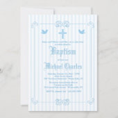 Delicate Lijst Blue Religious Invitation Kaart (Voorkant)