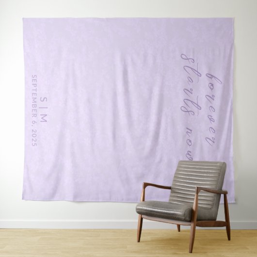 Delicate Lila bruiloft foto achtergrond wandtapijt Wandkleed (In Situ (horizontaal))