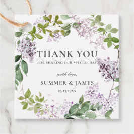 Delicate Lila Paarse bloemenbruiloft dank u Bedankjes Labels