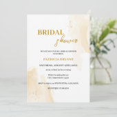 Delicate lineaire bladeren Bridal Shower Uitnodigi Kaart (Staand voorkant)