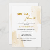 Delicate lineaire bladeren Bridal Shower Uitnodigi Kaart (Voorkant / Achterkant)