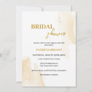 Delicate lineaire bladeren Bridal Shower Uitnodigi Kaart