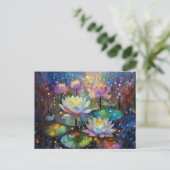 Delicate Lotus Flowers Blossoming in the Snow Briefkaart (Staand voorkant)