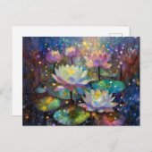 Delicate Lotus Flowers Blossoming in the Snow Briefkaart (Voorkant / Achterkant)