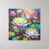 Delicate Lotus Flowers Blossoming in the Snow Canvas Afdruk (Voorkant)
