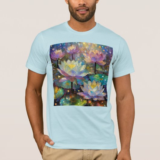 Delicate Lotus Flowers Blossoming in the Snow T-shirt (Voorkant)