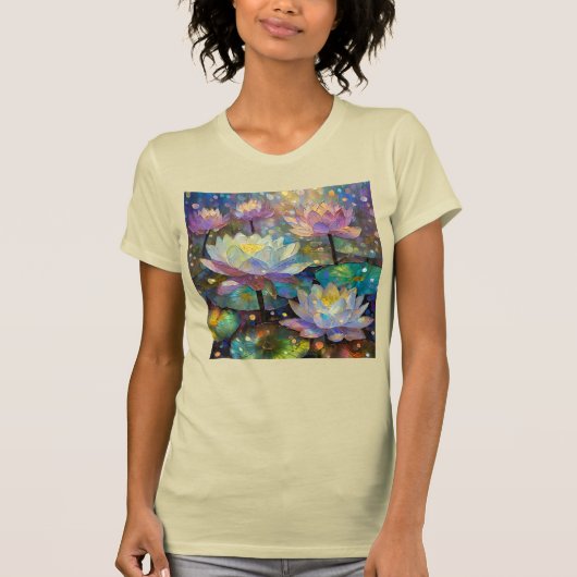 Delicate Lotus Flowers Blossoming in the Snow T-shirt (Voorkant)