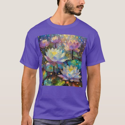 Delicate Lotus Flowers Blossoming in the Snow T-shirt (Voorkant)