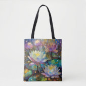 Delicate Lotus Flowers Blossoming in the Snow Tote Bag (Voorkant)