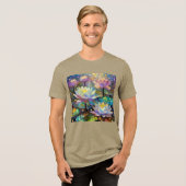 Delicate Lotus Flowers Blossoming in the Snow Tri-Blend Shirt (Voorkant volledig)