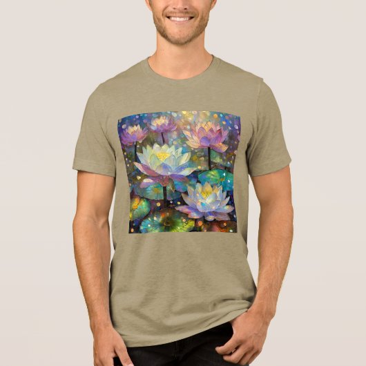 Delicate Lotus Flowers Blossoming in the Snow Tri-Blend Shirt (Voorkant)