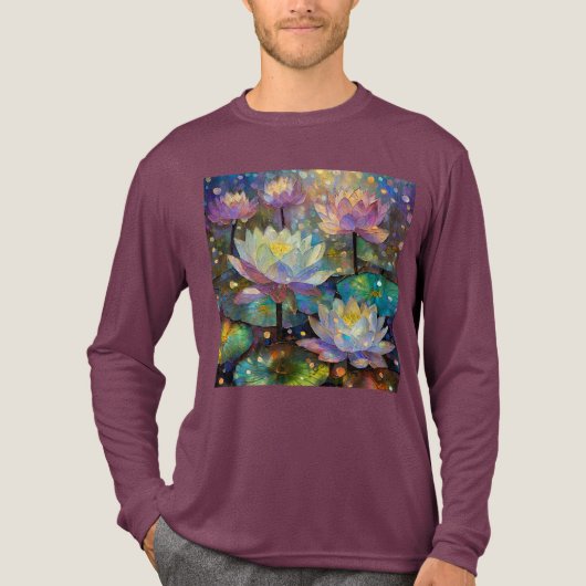 Delicate Lotus Flowers Blossoming in the Snow Tri-Blend Shirt (Voorkant volledig)