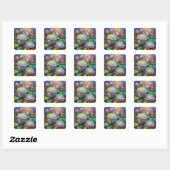 Delicate Lotus Flowers Blossoming in the Snow Vierkante Sticker (Vel)