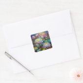 Delicate Lotus Flowers Blossoming in the Snow Vierkante Sticker (Envelop)