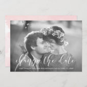 Delicate Love | Foto bruiloft Datum wijzigen Aankondiging (Voorkant / Achterkant)