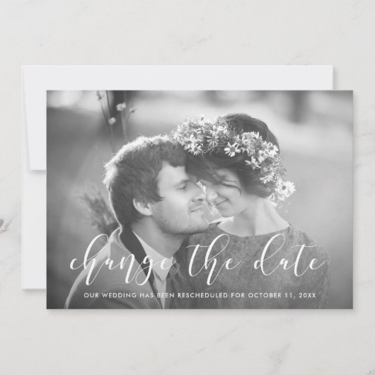 Delicate Love | Foto Huwelijk Wijzig de Datum Aankondiging (Voorkant)