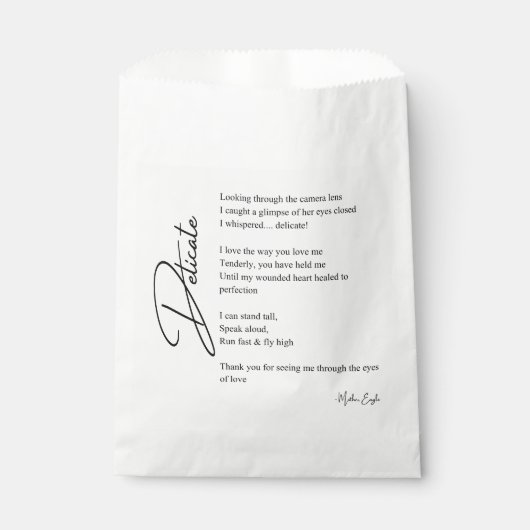 Delicate Love Poetry Bedankzakje (Voorkant)