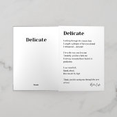 Delicate Love Poetry Folie Wenskaart (Buiten Laag)