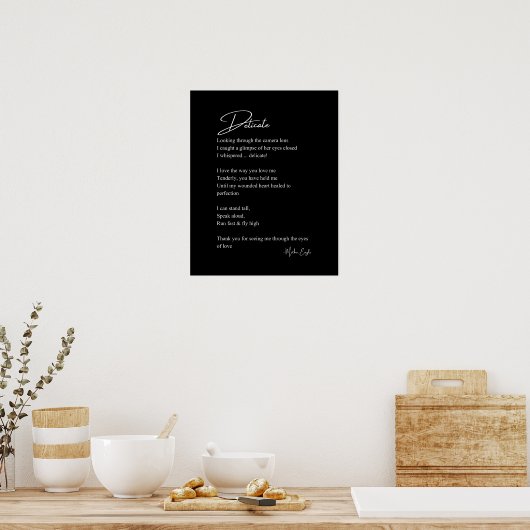 Delicate Love Poetry Wall Art Poster Decor (Keuken)